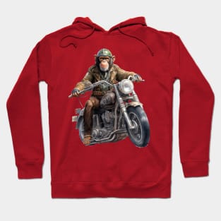 Monkey Biker Retro Motorcycle Hoodie